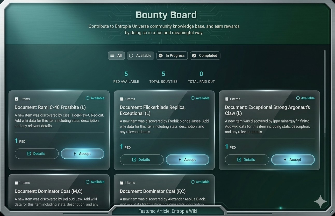 [OBSOLETE] How to participate in the Entropia Central Bounty system?